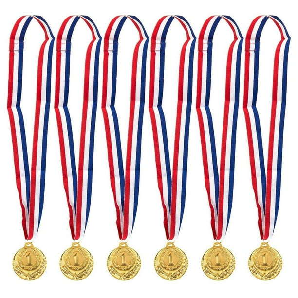 Pack of 10 Bronze Volleyball Medals Trophy Champion Participant Award Prize with Neck Ribbons 